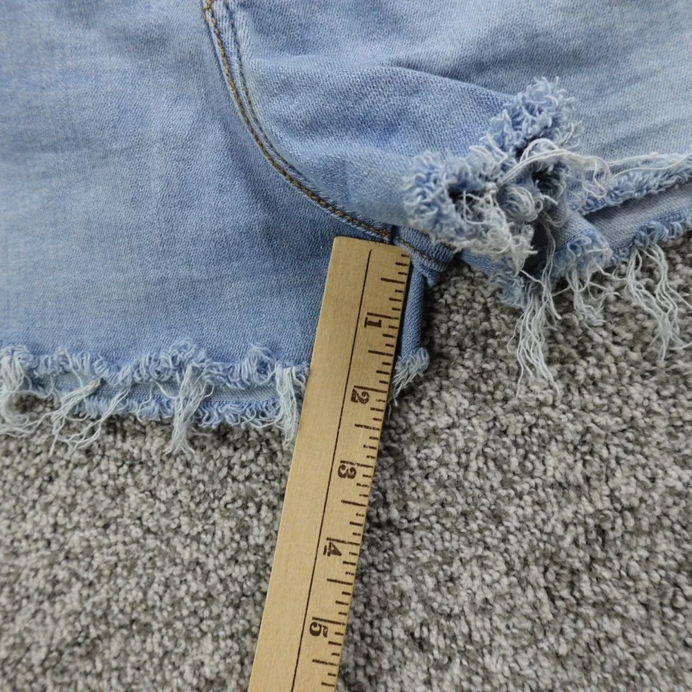 Levis Shorts Womens 33 Blue Denim Cut Off Jean Jorts High Rise Mini Micro‎ Booty